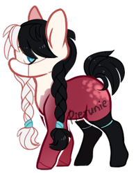 Size: 268x342 | Tagged: safe, artist:pierunie, derpibooru import, oc, oc only, earth pony, pony, base used, braid, clothes, earth pony oc, face mask, mask, simple background, socks, solo, transparent background