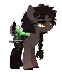 Size: 325x391 | Tagged: safe, artist:pierunie, derpibooru import, oc, oc only, earth pony, pony, base used, braid, earth pony oc, simple background, solo, transparent background