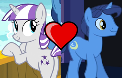 Size: 4088x2600 | Tagged: safe, derpibooru import, edit, edited screencap, screencap, night light, twilight velvet, once upon a zeppelin, the cutie mark chronicles, female, husband and wife, male, married couple, nightvelvet, shipping, shipping domino, straight