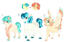 Size: 4200x2700 | Tagged: safe, artist:gigason, derpibooru import, aunt holiday, auntie lofty, oc, oc:ocean breeze, oc:sea glass, oc:siren serenade, earth pony, pegasus, female, magical lesbian spawn, male, mare, offspring, parent:aunt holiday, parent:auntie lofty, parents:lofty day, stallion