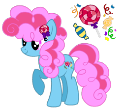 Size: 940x827 | Tagged: safe, artist:madlilon2051, derpibooru import, oc, oc only, earth pony, pony, base used, candy, confetti, earth pony oc, female, food, lollipop, mare, offspring, parent:cheese sandwich, parent:pinkie pie, parents:cheesepie, raised hoof, raised leg, simple background, solo, transparent background