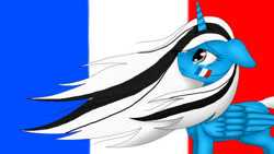 Size: 444x250 | Tagged: safe, artist:margo24, derpibooru import, oc, oc only, alicorn, pony, crying, female, france, horn, sad, solo, wings
