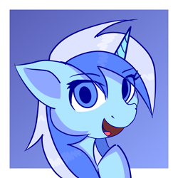 Size: 6000x6000 | Tagged: safe, artist:dental_crumbs, derpibooru import, minuette, pony, unicorn, female, horn, looking at you, open mouth, solo