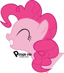 Size: 1245x1423 | Tagged: safe, artist:oobrushstrokeoo, derpibooru import, pinkie pie, earth pony, pony, eyes closed, female, grin, simple background, smiling, solo, transparent background