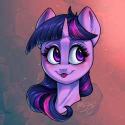 Size: 1500x1500 | Tagged: safe, artist:amishy, derpibooru import, twilight sparkle, pony, :p, bust, female, solo, tongue, tongue out