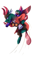 Size: 572x1039 | Tagged: safe, artist:eternity9, derpibooru import, pharynx, changedling, changeling, clothes, commission, grenade, helmet, rocket launcher, shovel, simple background, soldier, solo, team fortress 2, transparent background