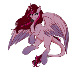 Size: 2283x2126 | Tagged: safe, artist:shamy-crist, derpibooru import, oc, oc:jash, alicorn, pony, colored wings, female, mare, simple background, solo, transparent background, two toned wings, wings