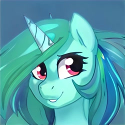 Size: 1024x1024 | Tagged: safe, artist:thisponydoesnotexist, derpibooru import, pony, horn, neural network, simple background, teal background