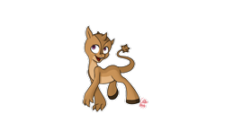 Size: 920x539 | Tagged: artist needed, safe, artist:tvcrip05, derpibooru import, oc, oc only, earth pony, original species, pony, chibi, claws, creature, ears, female, horns, monster, simple background, solo, tail, transparent background