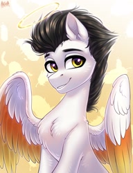 Size: 1575x2048 | Tagged: safe, artist:hakaina, derpibooru import, oc, oc only, pegasus, pony, solo