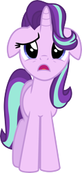 Size: 3000x6296 | Tagged: safe, artist:cloudyglow, derpibooru import, starlight glimmer, pony, unicorn, the crystalling, absurd resolution, blue eyes, ears, female, floppy ears, front view, horn, mare, multicolored mane, multicolored tail, open mouth, simple background, solo, standing, tail, transparent background, vector