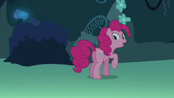 Size: 1920x1080 | Tagged: safe, derpibooru import, screencap, pinkie pie, earth pony, pony, season 3, too many pinkie pies, balloonbutt, butt, female, looking back, mare, plot, raised hoof, raised leg, solo