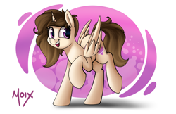 Size: 5100x3300 | Tagged: safe, artist:supermoix, derpibooru import, oc, alicorn, pegasus, pony, unicorn, cute, folded wings, happy, looking back, open mouth, simple background, solo, wings