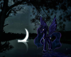 Size: 1024x820 | Tagged: safe, artist:empress-twilight, derpibooru import, princess luna, alicorn, pony, crescent moon, moon