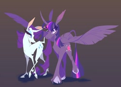 Size: 2048x1475 | Tagged: safe, artist:idefix, derpibooru import, rarity, twilight sparkle, alicorn, pony, unicorn