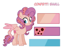 Size: 1800x1400 | Tagged: safe, artist:just-silvushka, derpibooru import, oc, oc only, oc:confetti shall, hybrid, pegasus, pony, base used, eyelashes, female, interspecies offspring, magical lesbian spawn, mare, offspring, parent:pinkie pie, parent:princess skystar, parents:skypie, pegasus oc, simple background, smiling, solo, transparent background, wings
