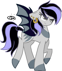 Size: 849x972 | Tagged: safe, artist:gallantserver, derpibooru import, oc, oc:starry knight, bat pony, pony, female, mare, simple background, solo, transparent background