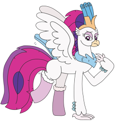 Size: 2315x2380 | Tagged: safe, artist:supahdonarudo, derpibooru import, queen novo, classical hippogriff, hippogriff, my little pony: the movie, clothes, raised leg, redraw, simple background, socks, transparent background