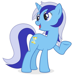 Size: 7974x8191 | Tagged: safe, artist:juniberries, derpibooru import, minuette, pony, unicorn, .svg available, absurd resolution, blue eyes, female, horn, looking back, mare, open mouth, open smile, shadow, simple background, smiling, solo, standing, tail, transparent background, two toned mane, two toned tail, underhoof, vector