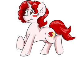 Size: 1024x768 | Tagged: safe, artist:tranzmuteproductions, derpibooru import, oc, oc only, oc:jess, pony, unicorn, blush sticker, blushing, eyelashes, female, horn, mare, raised hoof, raised leg, solo, unicorn oc