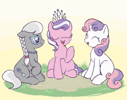 Size: 5590x4434 | Tagged: artist needed, source needed, safe, derpibooru import, diamond tiara, silver spoon, sweetie belle, earth pony, pony, unicorn, blank flank, eyes closed, female, filly, foal, trio