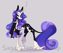 Size: 1280x1080 | Tagged: safe, artist:sugaryicecreammlp, derpibooru import, elusive, rarity, pony, alternate design, rule 63, solo