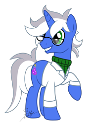 Size: 2000x2715 | Tagged: safe, artist:kaitykat117, derpibooru import, oc, oc only, oc:weird science, pony, base used, glasses, scientist, simple background, solo, transparent background, vector