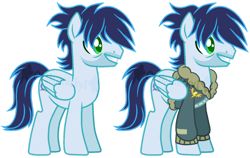 Size: 1280x807 | Tagged: safe, artist:otakuchicky1, derpibooru import, soarin', pony, bomber jacket, clothes, jacket, older, simple background, solo, transparent background