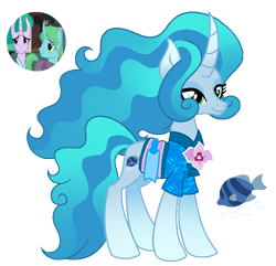 Size: 1120x1081 | Tagged: safe, artist:madlilon2051, derpibooru import, oc, oc:water mist, fish, pony, base used, female, mare, offspring, parent:mistmane, screencap reference, simple background, smiling, solo, transparent background