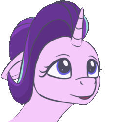 Size: 484x499 | Tagged: safe, artist:rnghat, derpibooru import, starlight glimmer, pony, unicorn, animated, gif, hand, simple background, solo, transparent background
