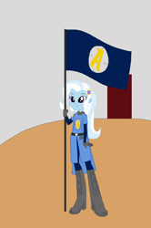 Size: 3368x5080 | Tagged: safe, artist:agenthotman, derpibooru import, trixie, human, equestria girls, clothes, female, flag, solo