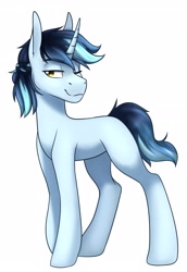 Size: 2364x3428 | Tagged: safe, artist:zahsart, derpibooru import, oc, oc only, pony, unicorn, looking at you, one eye closed, simple background, smiling, solo, white background, wink