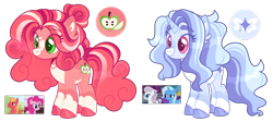 Size: 980x438 | Tagged: safe, artist:hauntedphantom, derpibooru import, big macintosh, north point, pinkie pie, trixie, oc, earth pony, pony, unicorn, base used, coat markings, female, lesbian, magical lesbian spawn, male, mare, offspring, parent:big macintosh, parent:north point, parent:pinkie pie, parent:trixie, parents:pinkiemac, pinkiemac, screencap reference, shipping, simple background, straight, transparent background