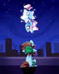 Size: 2411x3000 | Tagged: safe, artist:nekosnicker, derpibooru import, oc, oc only, oc:neko, earth pony, pony, unicorn, night, stars