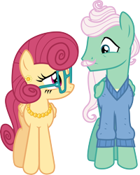 Size: 3000x3758 | Tagged: safe, artist:cloudyglow, derpibooru import, gentle breeze, posey shy, pegasus, pony, flutter brutter, female, looking at each other, male, married couple, shipping, shys, simple background, straight, transparent background, vector