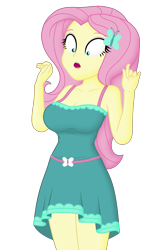 Size: 1920x3000 | Tagged: safe, derpibooru import, edit, editor:ah96, fluttershy, equestria girls, :o, big breasts, breast edit, breasts, cleavage, clothes, female, hootershy, ms paint, open mouth, shading, shocked, simple background, solo, transparent background