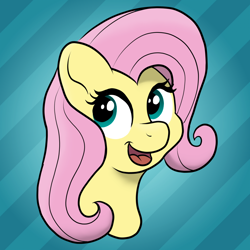 Size: 1134x1134 | Tagged: safe, artist:pony-thunder, derpibooru import, fluttershy, pony, bust, cute, shyabetes, solo