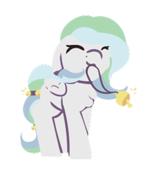 Size: 313x377 | Tagged: safe, artist:rhythmpixel, derpibooru import, oc, oc only, oc:river chime, pegasus, pony, bell, eyes closed, female, lineless, mare, mouth hold, simple background, solo, transparent background