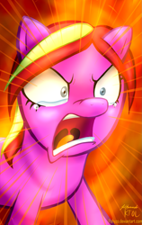 Size: 969x1538 | Tagged: safe, artist:pshyzomancer, derpibooru import, oc, oc only, earth pony, pony, angry, crying, female, mare, open mouth, solo, tears of anger, tears of rage, tongue, tongue out, uvula, yelling