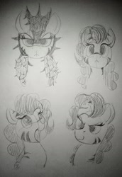 Size: 1512x2193 | Tagged: safe, artist:sodanium, oc, oc only, oc:rampage, earth pony, pony, fallout equestria: project horizons, female, mare, monochrome, solo, traditional art