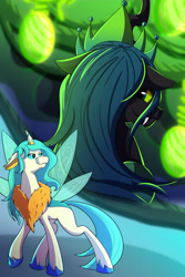 Size: 1280x1920 | Tagged: safe, artist:littletigressda, derpibooru import, queen chrysalis, changedling, changeling, changeling queen, female, purified chrysalis, reformed