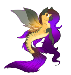 Size: 944x1000 | Tagged: safe, artist:xxmysticaldreamsxx, derpibooru import, oc, oc only, pegasus, seapony (g4), clothes, dorsal fin, fin wings, fins, fish tail, flowing mane, flowing tail, purple mane, purple tail, red eyes, seaponified, see-through, simple background, smiling, solo, species swap, tail, transparent background, wings