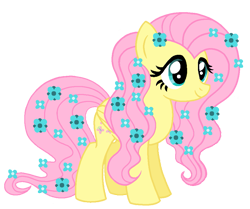 Size: 1009x843 | Tagged: safe, artist:madlilon2051, derpibooru import, fluttershy, pony, alternate design, base used, eyelashes, flower, flower in hair, simple background, smiling, solo, transparent background, wings