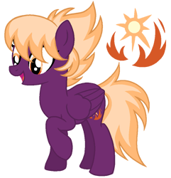 Size: 823x854 | Tagged: safe, artist:madlilon2051, derpibooru import, oc, oc only, oc:sunlight flame, pegasus, pony, base used, eyelashes, female, mare, offspring, parent:cloudchaser, parent:fire streak, pegasus oc, raised hoof, raised leg, simple background, smiling, solo, transparent background, wings