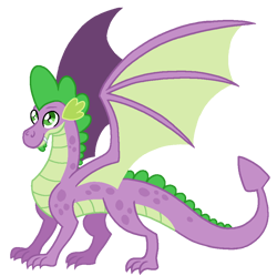 Size: 950x947 | Tagged: safe, artist:madlilon2051, derpibooru import, spike, dragon, base used, male, older, older spike, simple background, smiling, solo, transparent background, winged spike, wings