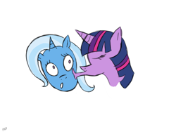 Size: 2048x1536 | Tagged: safe, artist:ponyfucker69, derpibooru import, trixie, twilight sparkle, pony, unicorn, doodle, female, lesbian, shipping, simple background, twixie, white background