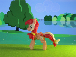 Size: 1024x769 | Tagged: safe, artist:malte279, derpibooru import, oc, oc:colonia, earth pony, pony, craft, mascot, packaging, sculpture, solo, starch, starch sculpture, tree