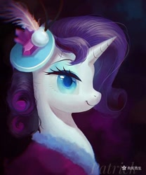 Size: 1000x1200 | Tagged: safe, artist:paipaishuaige, derpibooru import, rarity, pony, unicorn, make new friends but keep discord, alternate hairstyle, beautiful, bust, clothes, colored pupils, dress, female, gala dress, mare, portrait, profile, solo