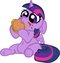 Size: 634x665 | Tagged: safe, artist:nootaz, derpibooru import, twilight sparkle, twilight sparkle (alicorn), alicorn, pony, burger, chubby, ears, floppy ears, food, hay burger, twilight burgkle