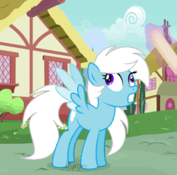 Size: 833x826 | Tagged: safe, artist:feather_bloom, derpibooru import, edit, oc, oc:feather_bloom, pegasus, pony, animated, bonk, cute, funny, pegasus oc, scroll, wings extended